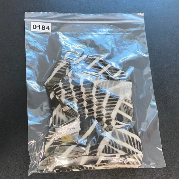 Calvin Klein Sleeveless Top Blouse Small Black White Taupe - Picture 5 of 5